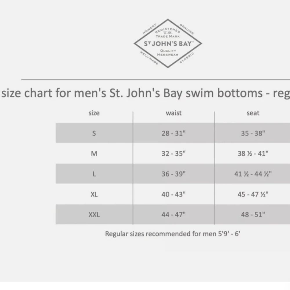 St. John's Bay Men's Elastic Drawstring Waist Swim Trunck Pockets Sz 3XL (NWT)